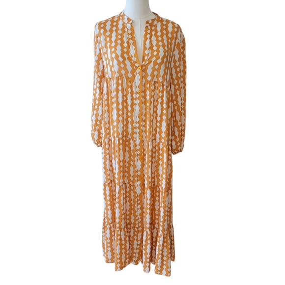 Zara Graphic Midi Length Dress Size Small - Picture 2 of 6